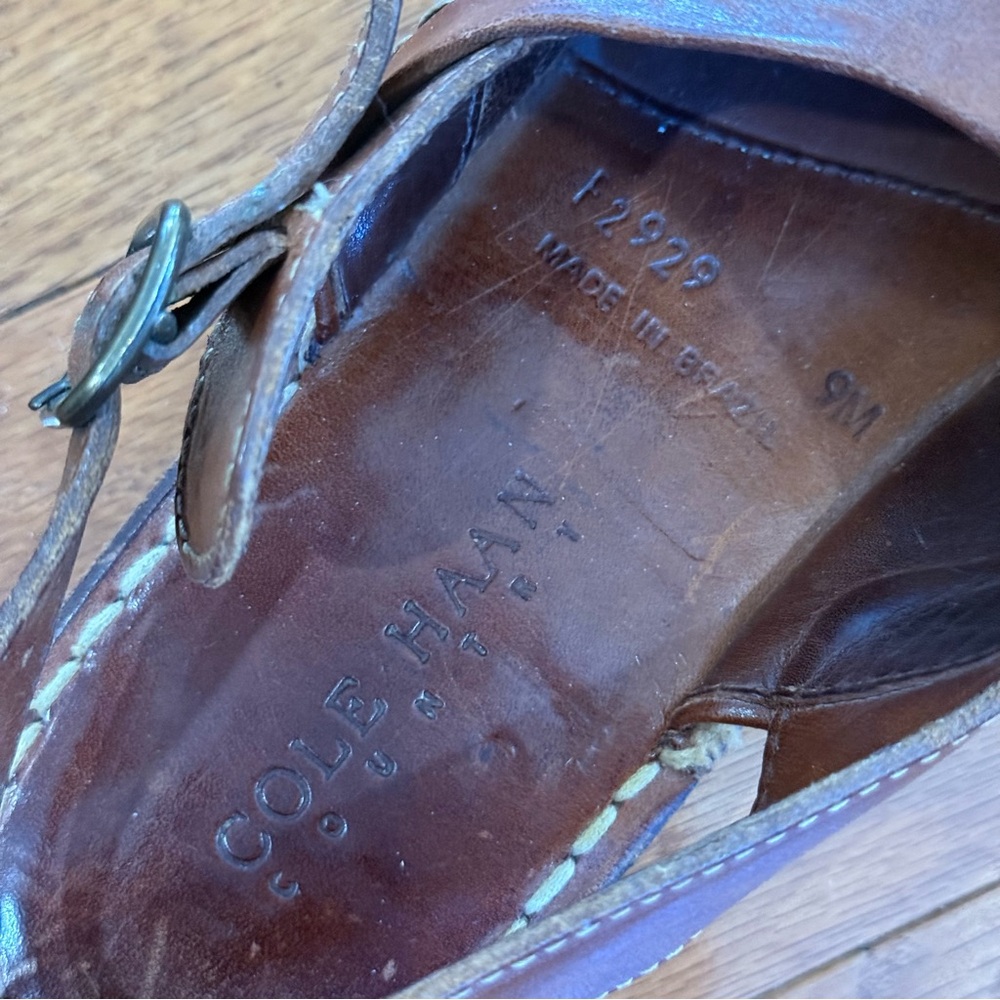 Cole Haan Brown Leather Slingback Sandals Women’s 9 - Picture 3 of 9